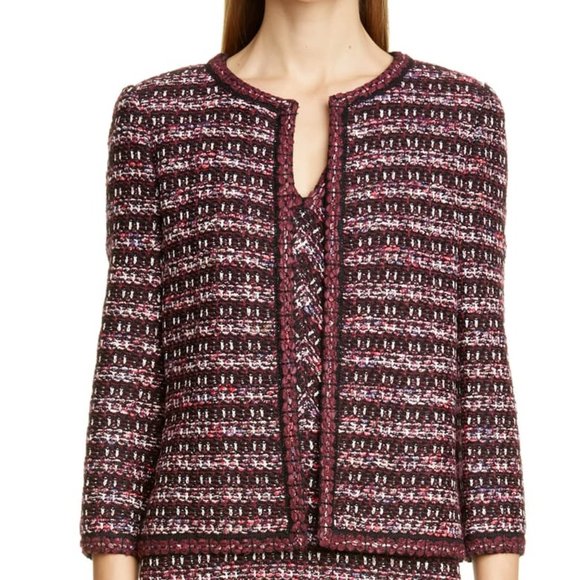 ST. JOHN Multi Tuck Tweed Knit Jacket NEW 8